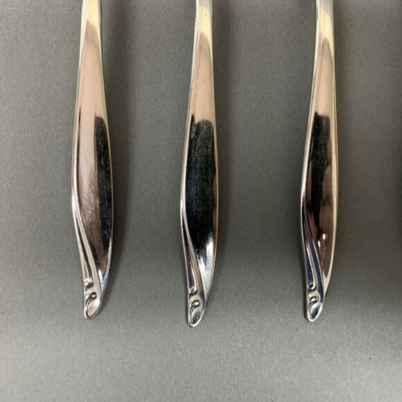 Wm A Rogers Oneida Surf Club Stainless Oval Soup Spoons Lot of 6 - Picture 4 of 7